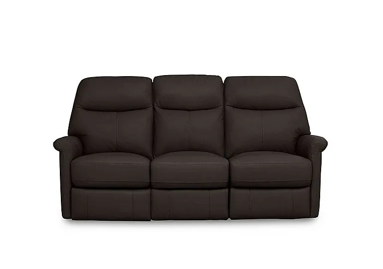 Compact Collection Lille 3 Seater Leather Sofa - Dark Chocolate