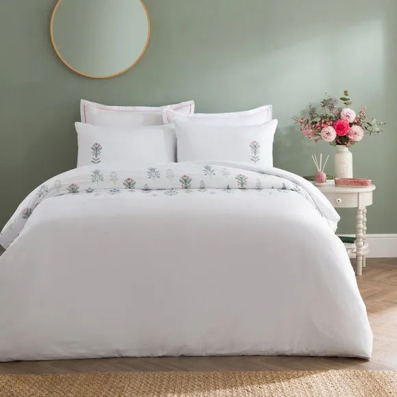 Somerset Embroidered Microfibre Duvet Cover & Pillowcase Set