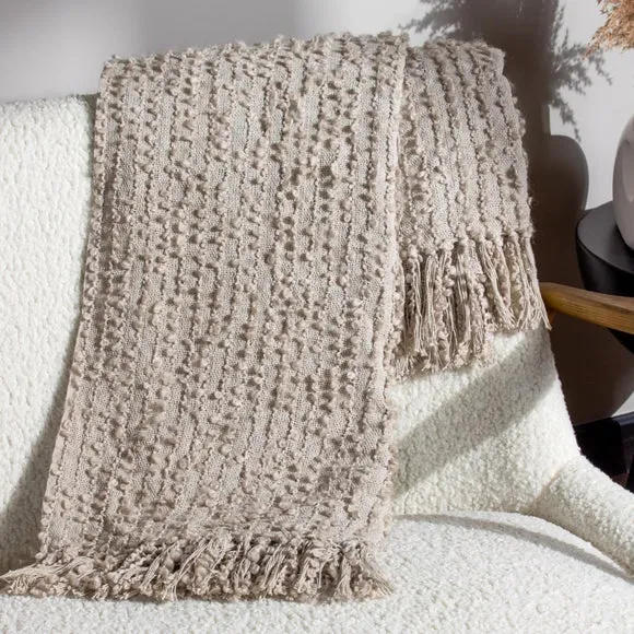 Arvo Boucle Polycotton Yarn Throw Blanket 130cm x 180cm