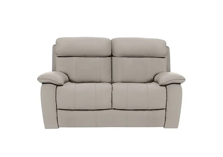 Moreno 2 Seater Leather Sofa - Silver Grey