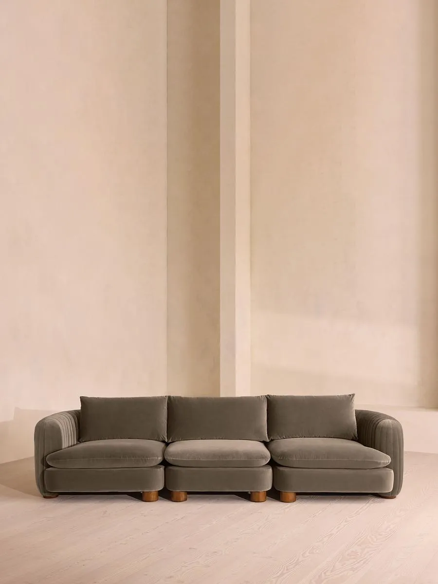 Vivienne Modular Sofa, Four Seater, Velvet Taupe