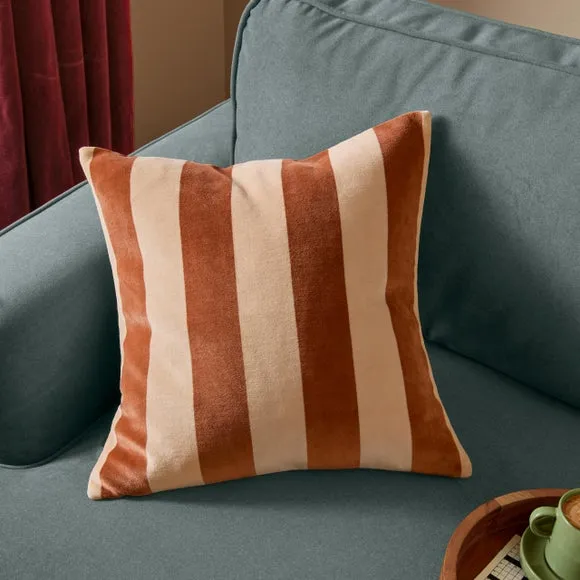 Furn The Ultimate Stripe Jacquard Cushion Pumpkin Spice 45 X 45Cm, Orange