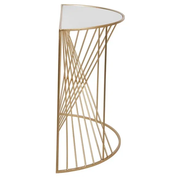 Liberty Glass and Gold Half Moon Console Table 4