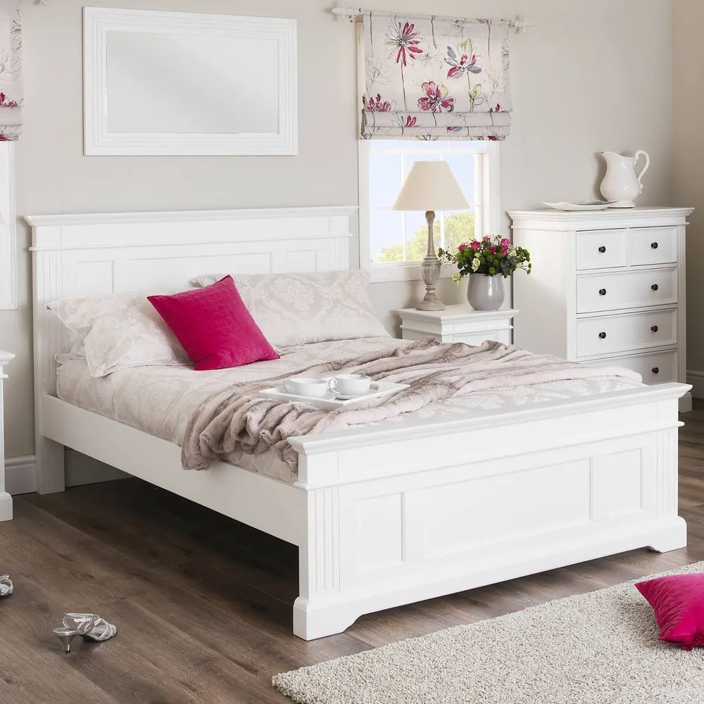 Statement Furniture Gainsborough White Wooden King Size Bed Frame 5ft Hamptons Style 3