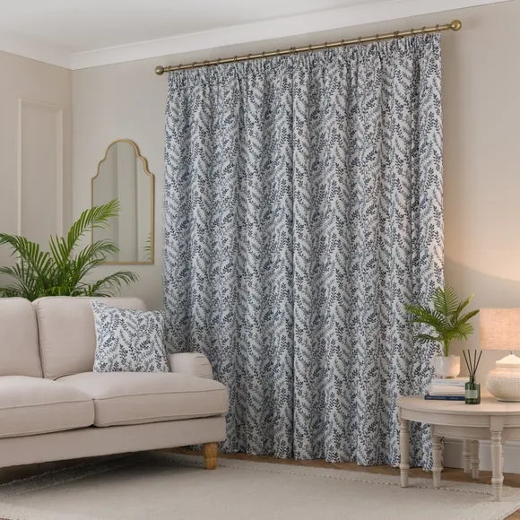 Shimla Embroidered Floral Pencil Pleat Curtains 4