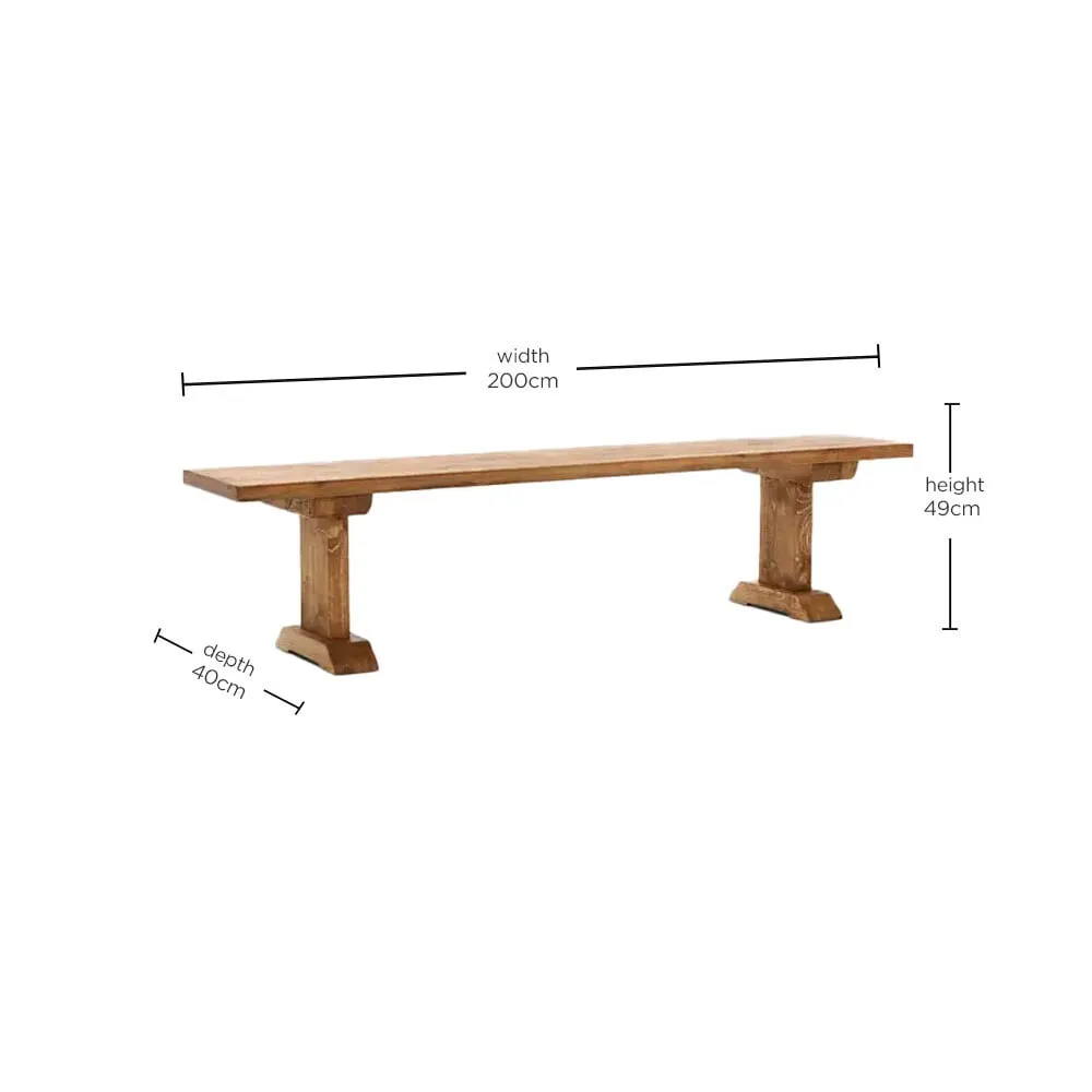 Covington Bench 200Cm, Timber Wood | W200cm | Barker & Stonehouse 4