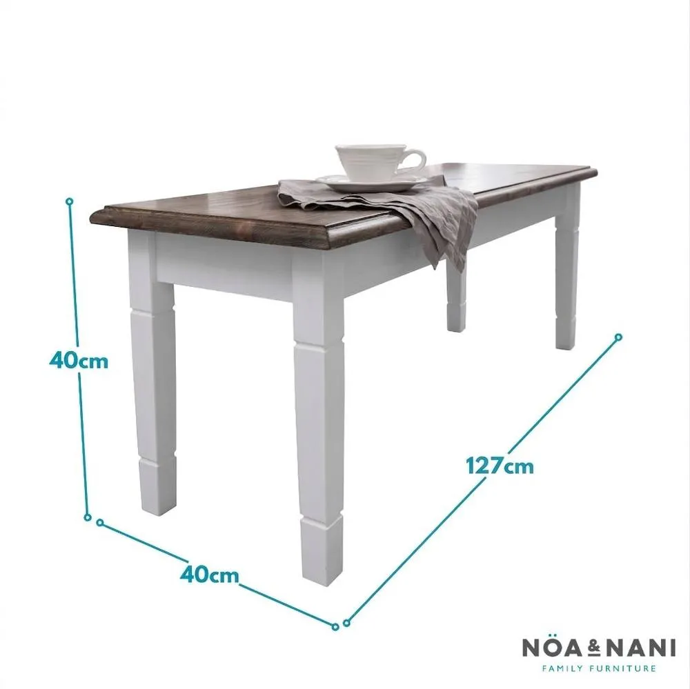 Nöa and Nani Canterbury Bench Medium in White & Dark Pine 6
