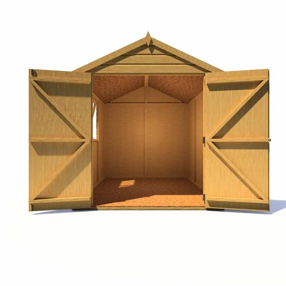 Shires Arran Double Doors - Garden Shed Workshop Approx 6x6 ft in Brown 4
