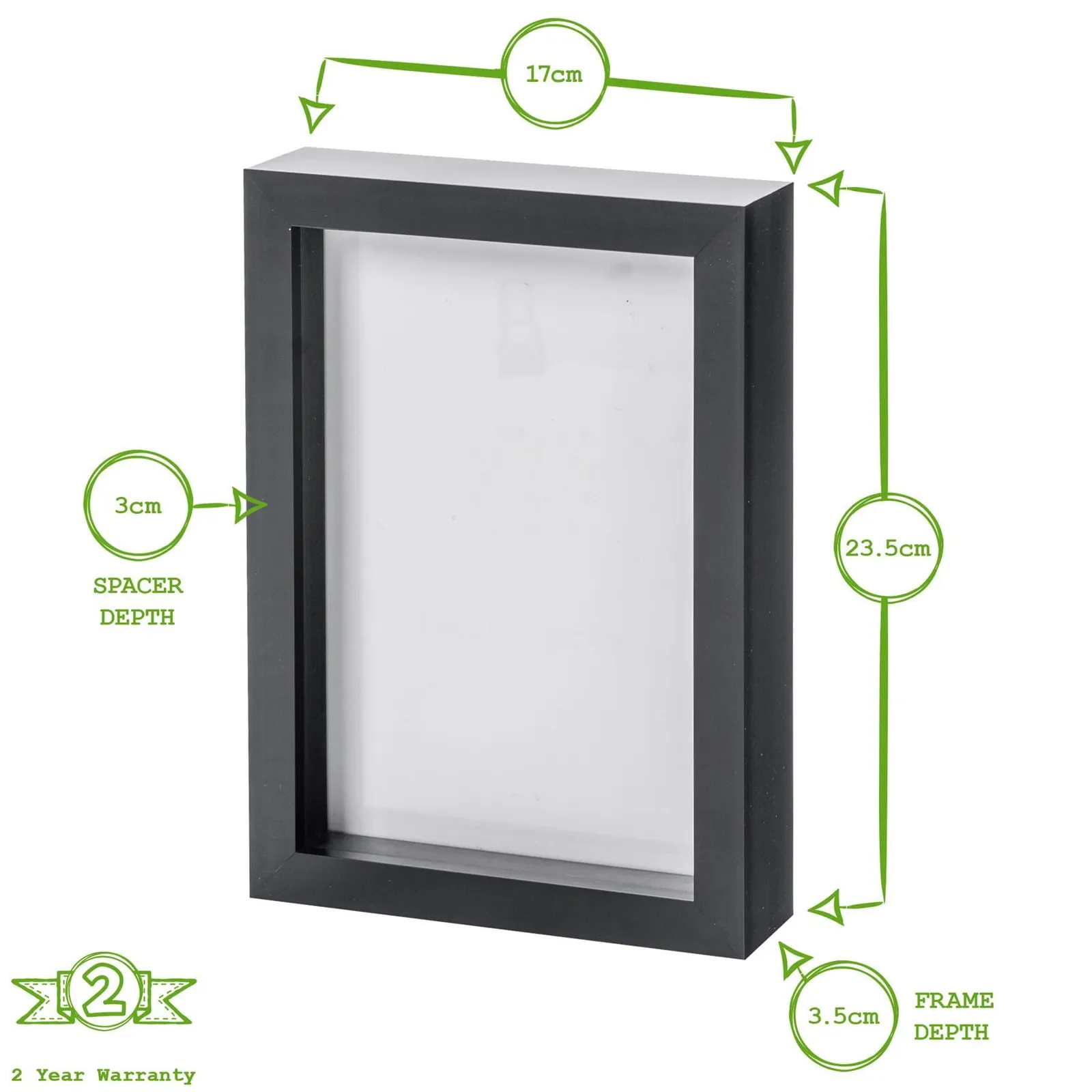 Nicola Spring 3D Box Photo Frame - A5 (6 x 8") - Pack of 1 in White 4