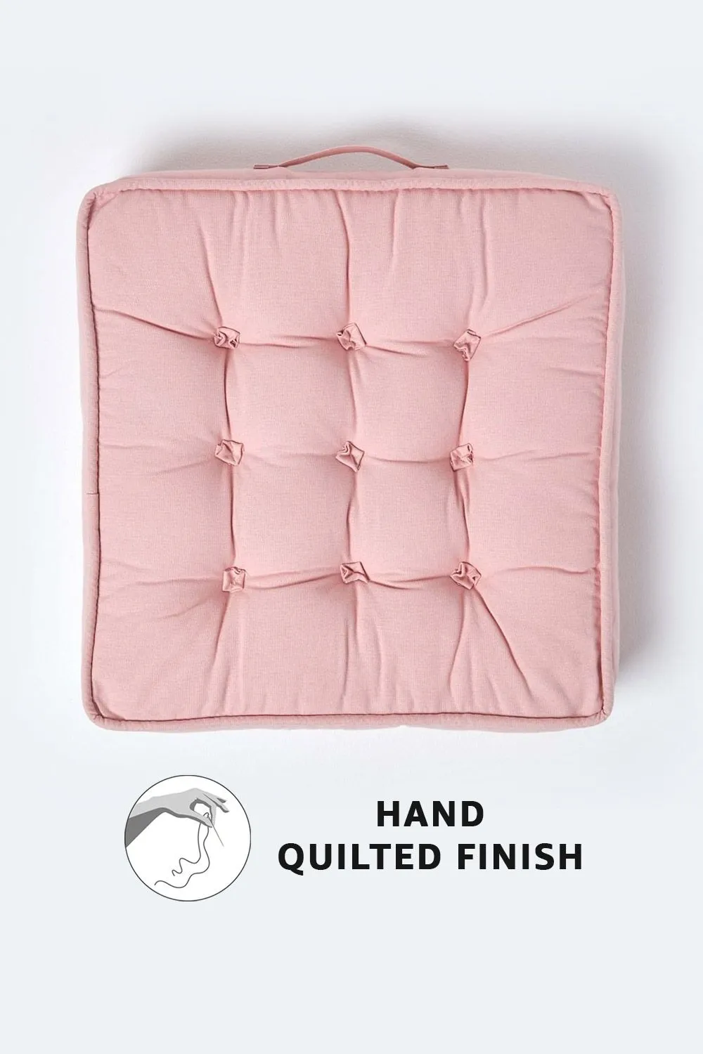 Homescapes Cotton Armchair Booster Cushion in Pink 3