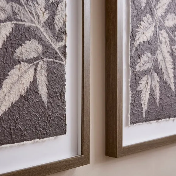 Set Of 2 Textured Fern Framed Prints 2