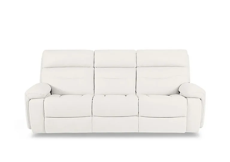 Cinemax Leather 3 Seater 3 Cushion Sofa - White