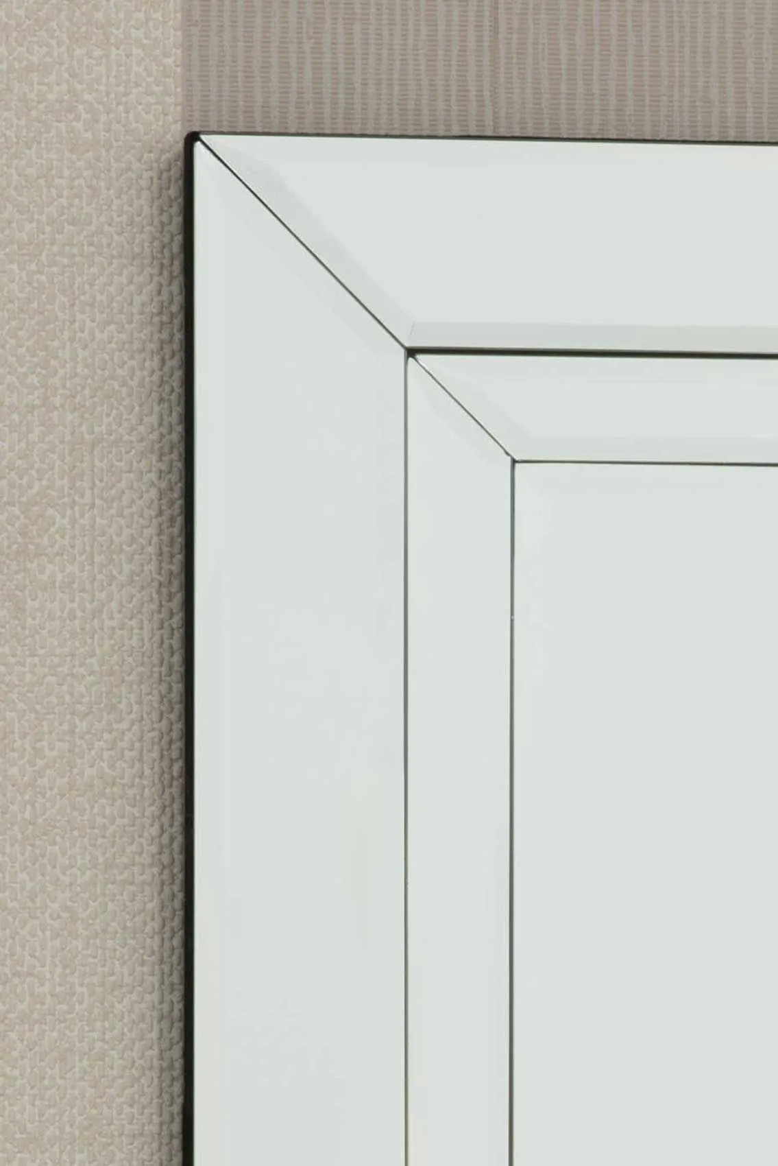 MirrorOutlet Cranbury All Glass Mirror 68 x 58 CM in Silver 4