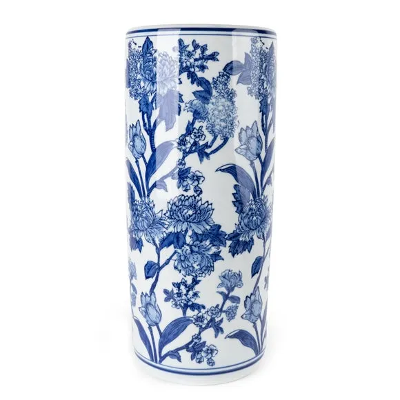 Blue & White Floral Patterned Ceramic Vase 2