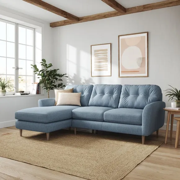 Sven Chunky Tonal Weave Large Corner Chaise Sofa 1