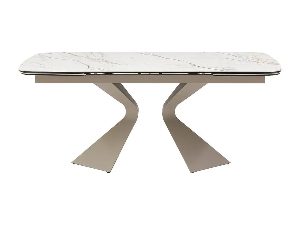 Vente-unique Extendable Dining Table for 6 To 10 People In Ceramic, Tempered Glass in Taupe 2