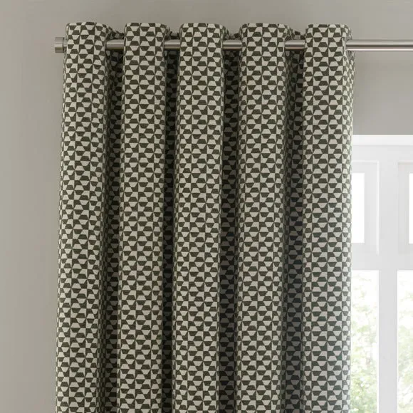 Geo Checkerboard Eyelet Curtains 1