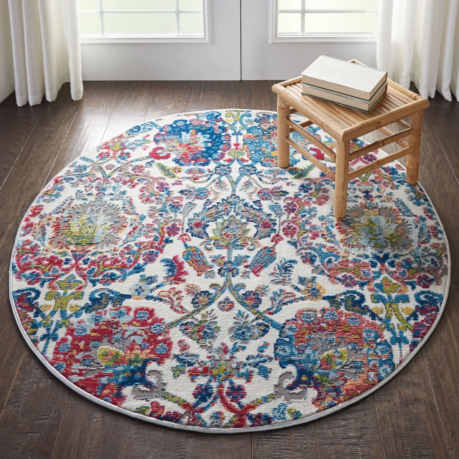 Ankara Global 6 Round Rug Blue