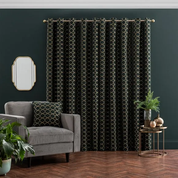 Chenille Ogee Eyelet Curtains 4