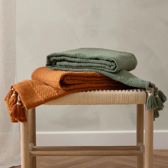 Yard Caliche Woven Cotton Throw Blanket 130cm x 180cm 4