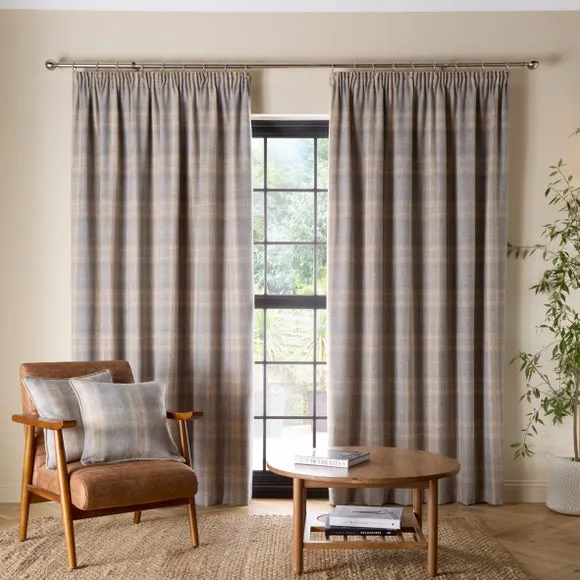 Pinfold Check Pencil Pleat Curtains 2