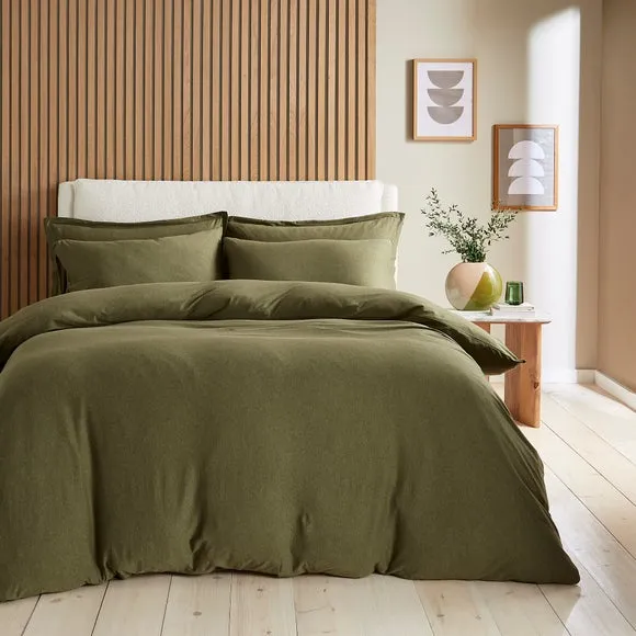 Elements 100% Cotton Jersey Plain Duvet Cover & Pillowcase Set​ 1