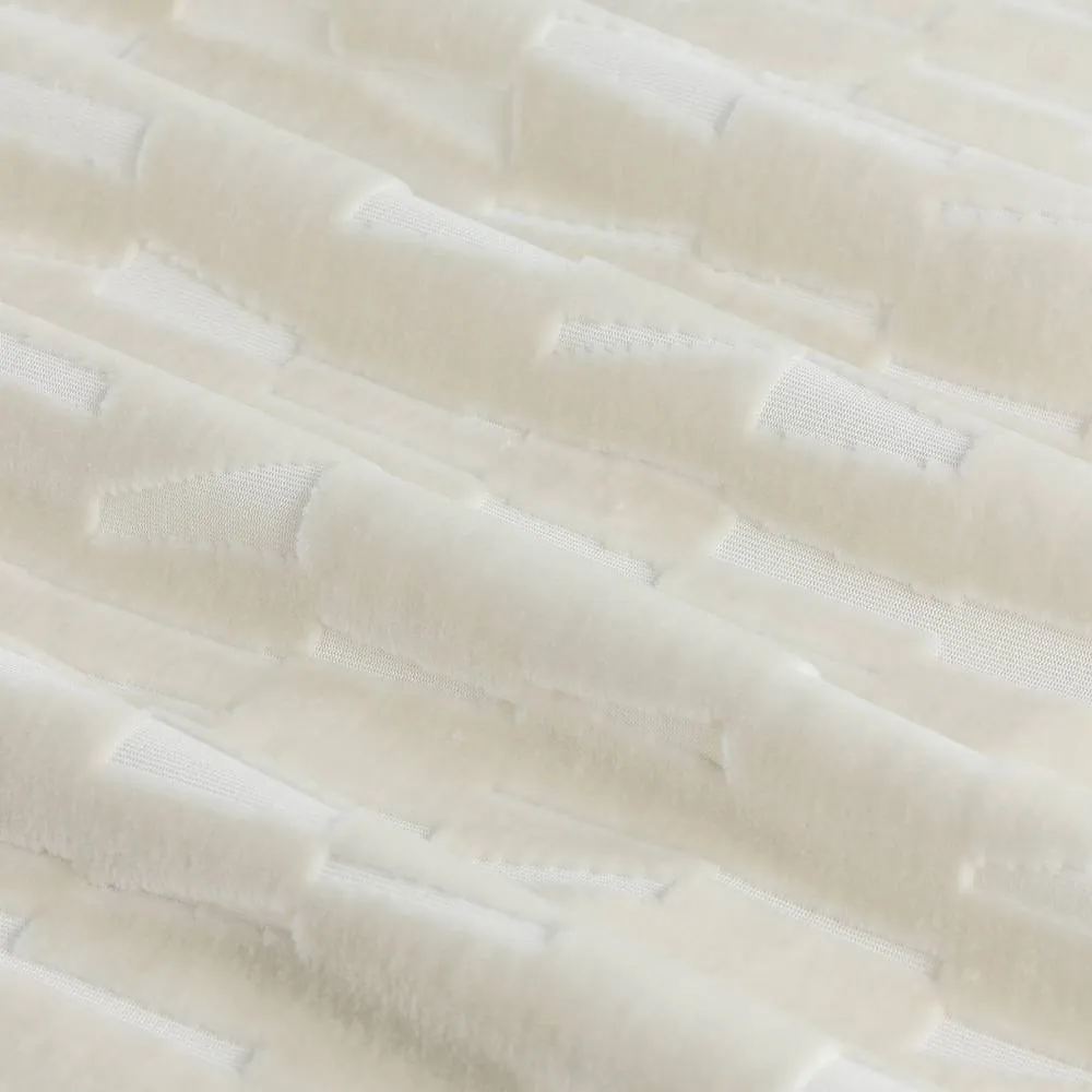 Paoletti Manhattan Velvet Eyelet Curtain Pair in Off-White 6