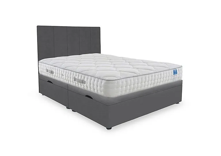 Memory Luxe Side Lift Ottoman Divan Set - King Size - Plush Dark Grey
