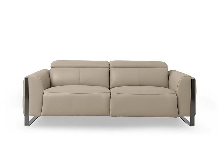 Gisella Leather 3 Seater Sofa - Oyster