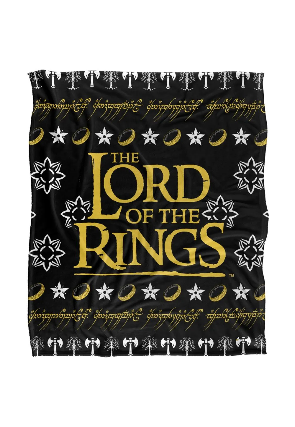 Lord of the Rings Blanket, 152x127 cm Ugly Christmas Sweater Logo Silky Touch Super Soft Throw Blanket in White