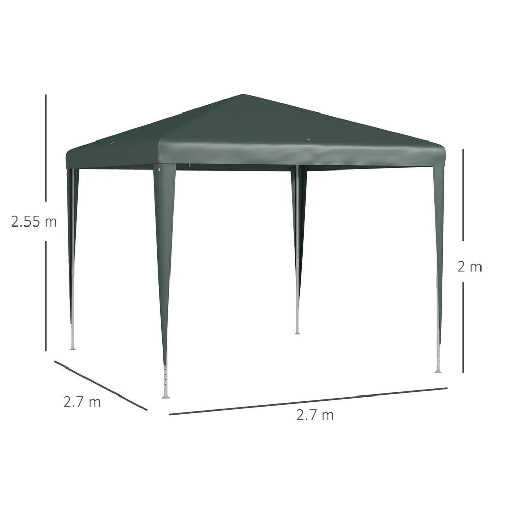 OUTSUNNY Garden Gazebo Marquee Party Tent Wedding Canopy Patio 2.7 x 2.7m in Dark Green 3
