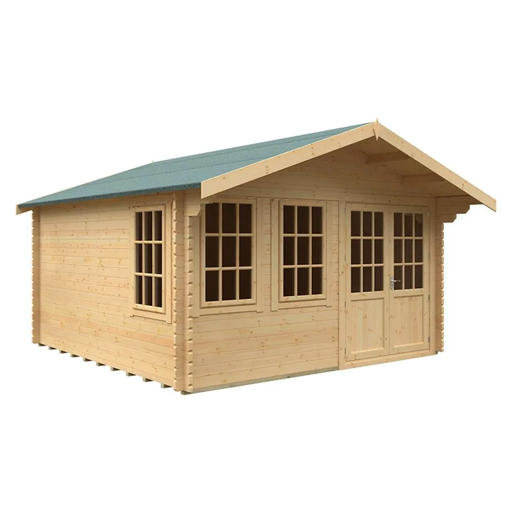Buttercup Farm 14x14 The Forde 44mm Cabin - L415 x W415 x H282.2 cm in Natural