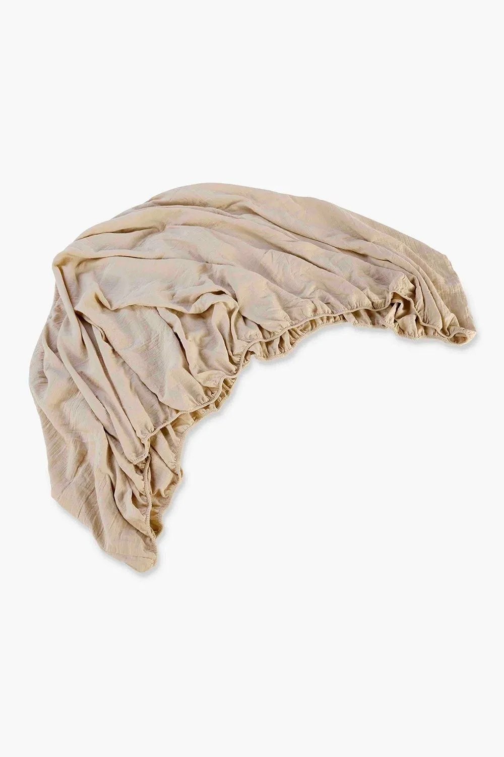 CHRISTY Double Layered Relaxed Retreat Luxury Cotton Bedding Fitted Sheets in Light Beige 1