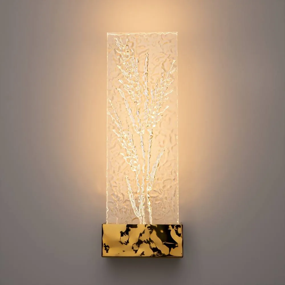 Netlighting Ornate Modern Integrated LED Wall Lamp Brass 3000K 50lm Acrylic Shade in Gold 4