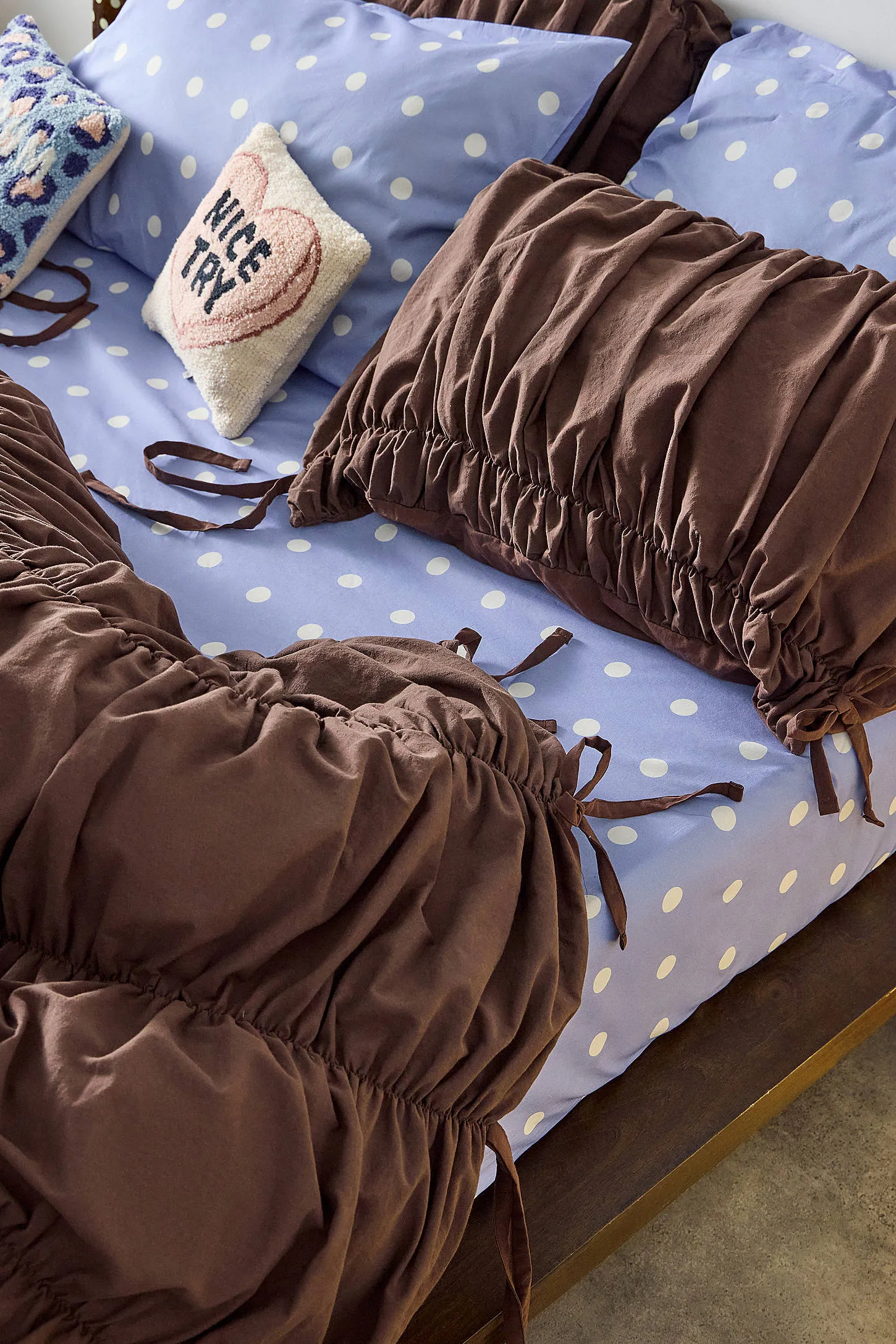 Cinched Duvet Set - Brown 2