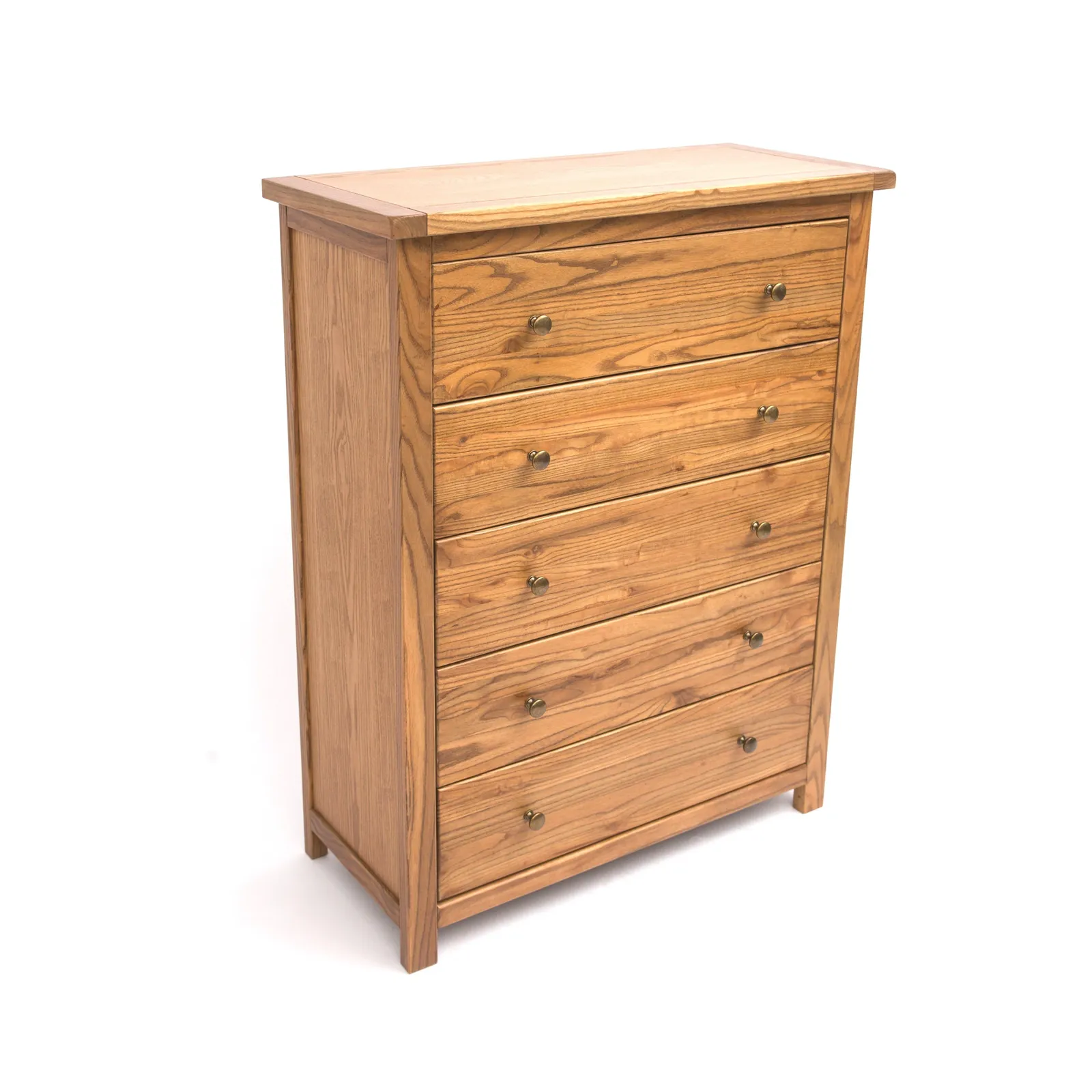 Cabinet Bits Trivento 5 Drawer Chest of Drawers Brass Knob in Natural 3