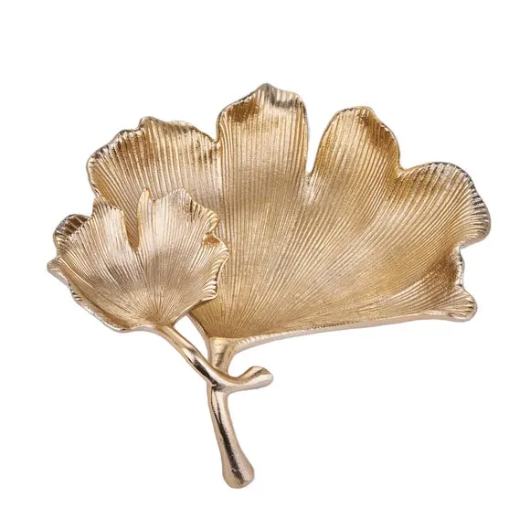 Dual Gingko Leaf Metal Bowl 4