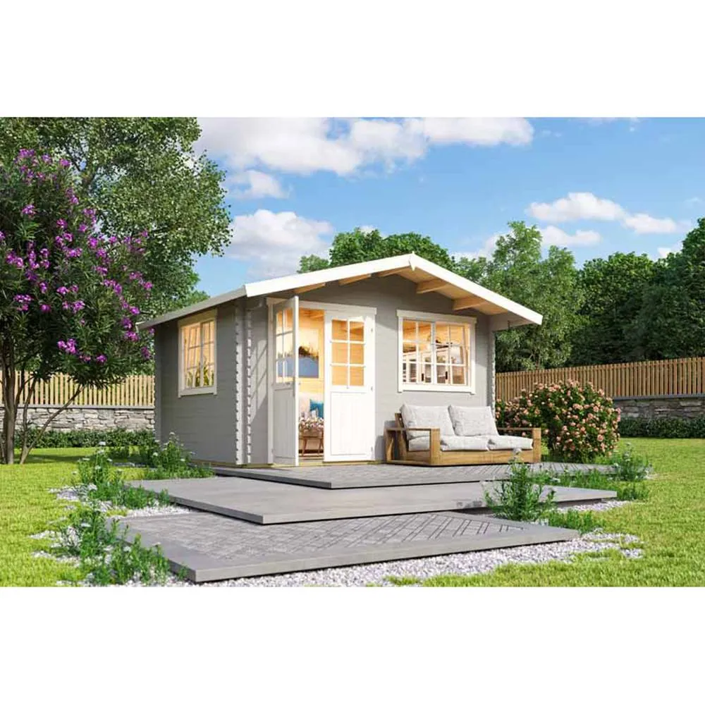 Lasita Maja Ltd Norderney 2-Log Cabin, Garden Room, Home Office - L444.6xW390xH256.5cm in Light Brown 3