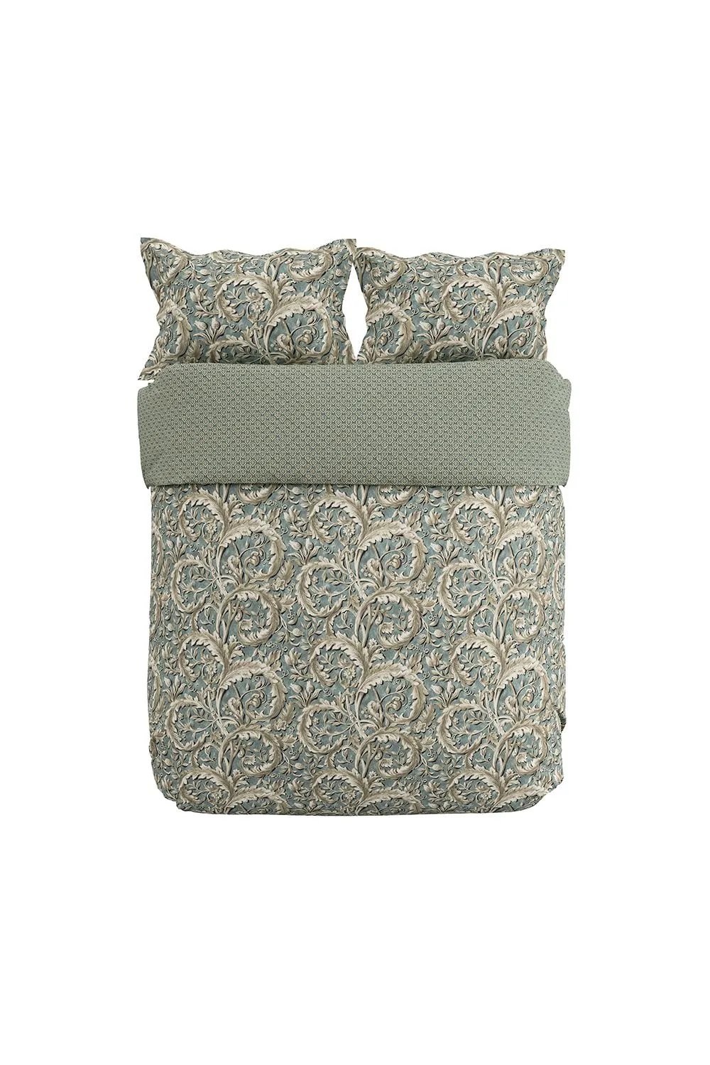 Sanderson 'Tilia Lime' Cotton Duvet Cover Set in Teal 4