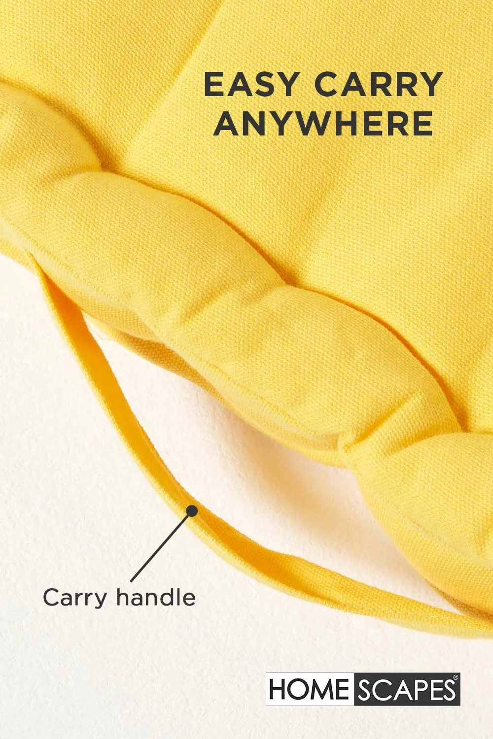 Homescapes Plain Cotton Floor Cushion in Yellow 5
