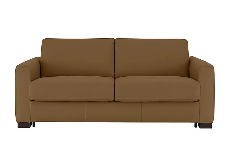 Alcova 3 Seater Leather Sofa Bed with Box Arms - Botero Cuoio