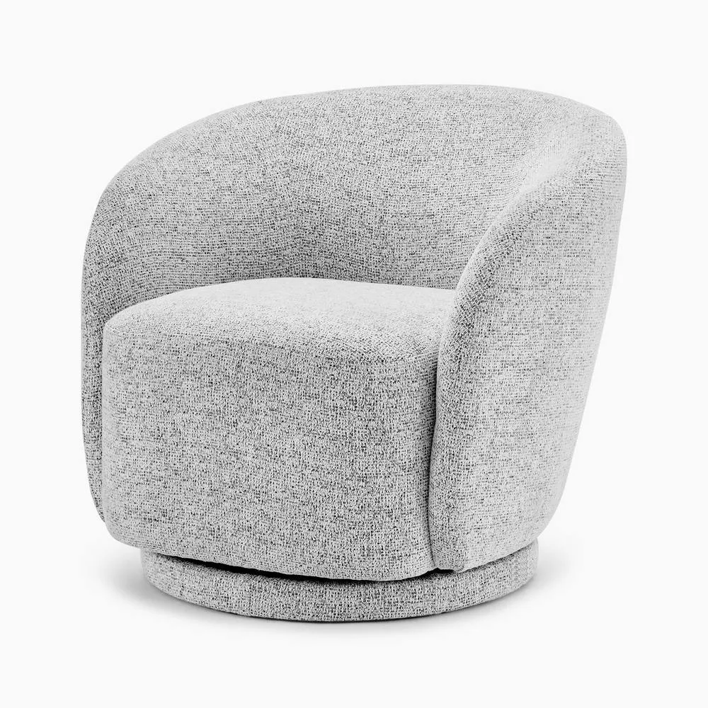 FurnitureboxUK Romilly Fabric Swivel Accent Tub Chair in Grey 3