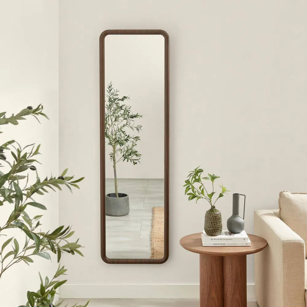 FurnitureboxUK Line Walnut Wood Full Length Rectangle 170x50cm Mirror 2