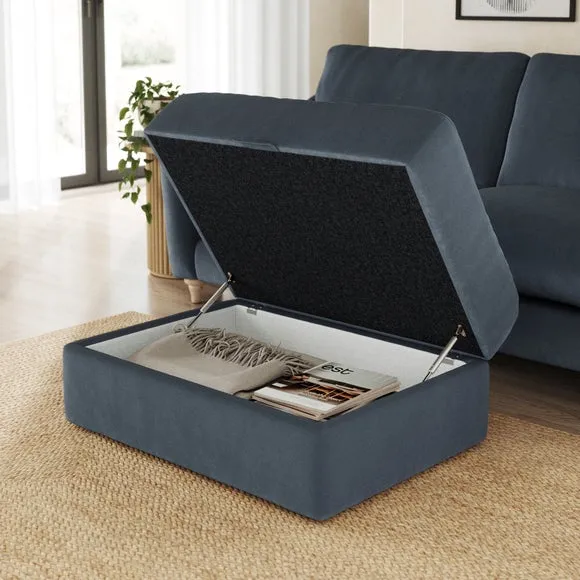 Hattie Matte Plush Velvet Storage Footstool 3