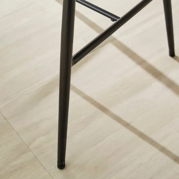 Kiley Bar Stool with Black Legs, Velvet 4