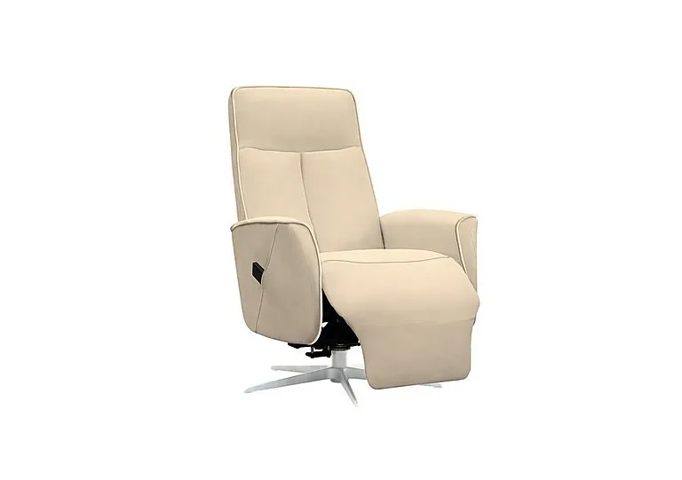 Maribo Fabric Lift and Rise Power Recliner Chair with Power Headrest and Chrome Base - Stingray Linen
