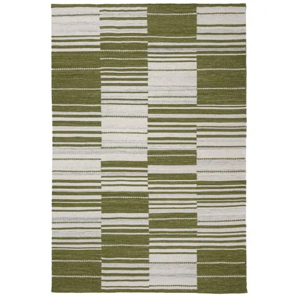 Marlin Striped Geometric Wool Rug 5