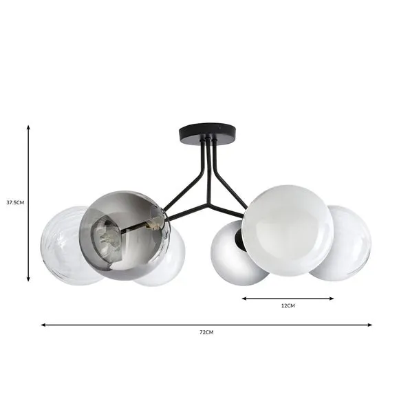 Nila 6 Light Semi Flush Ceiling Light 4
