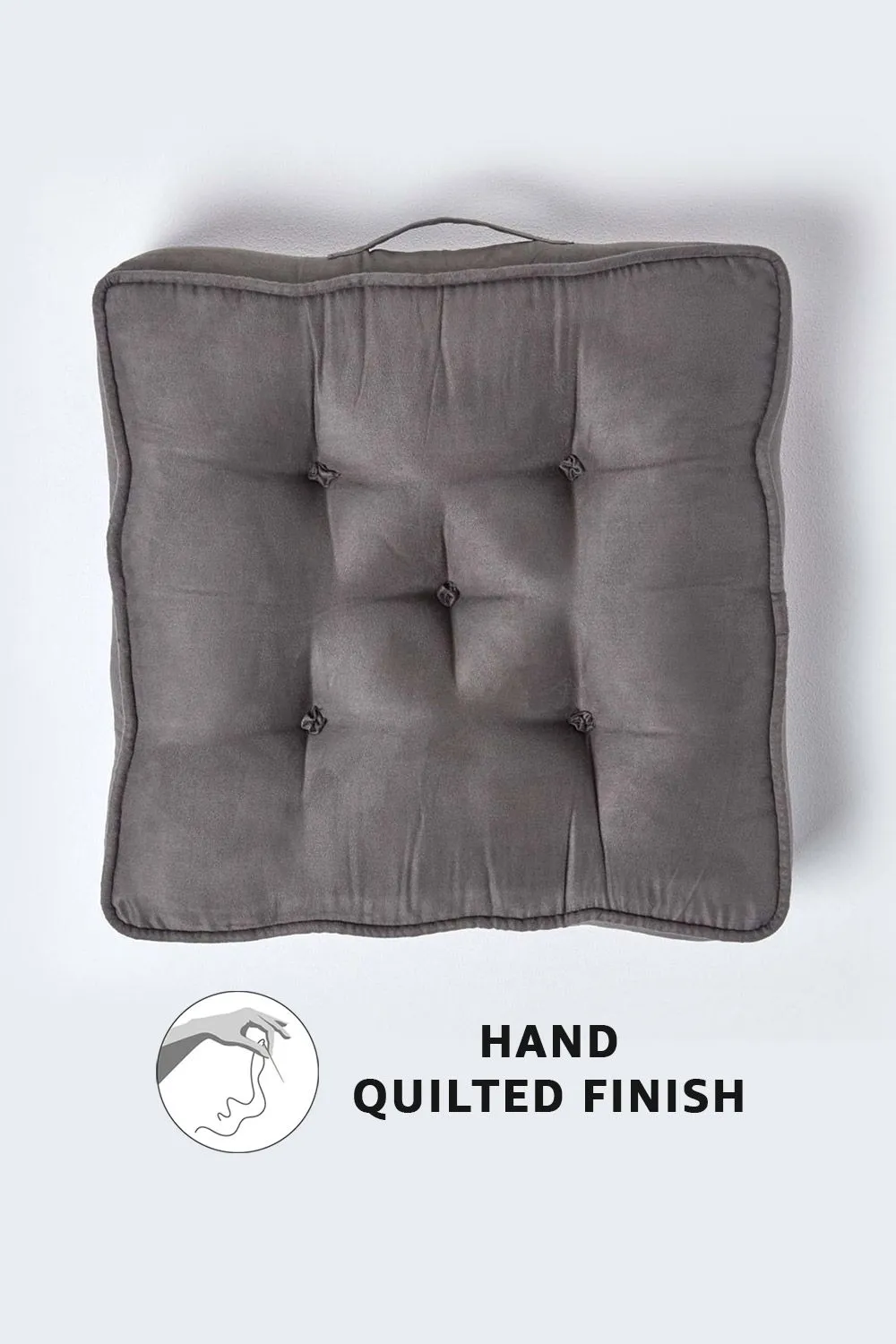 Homescapes Faux Suede Armchair Booster Cushion in Grey 4