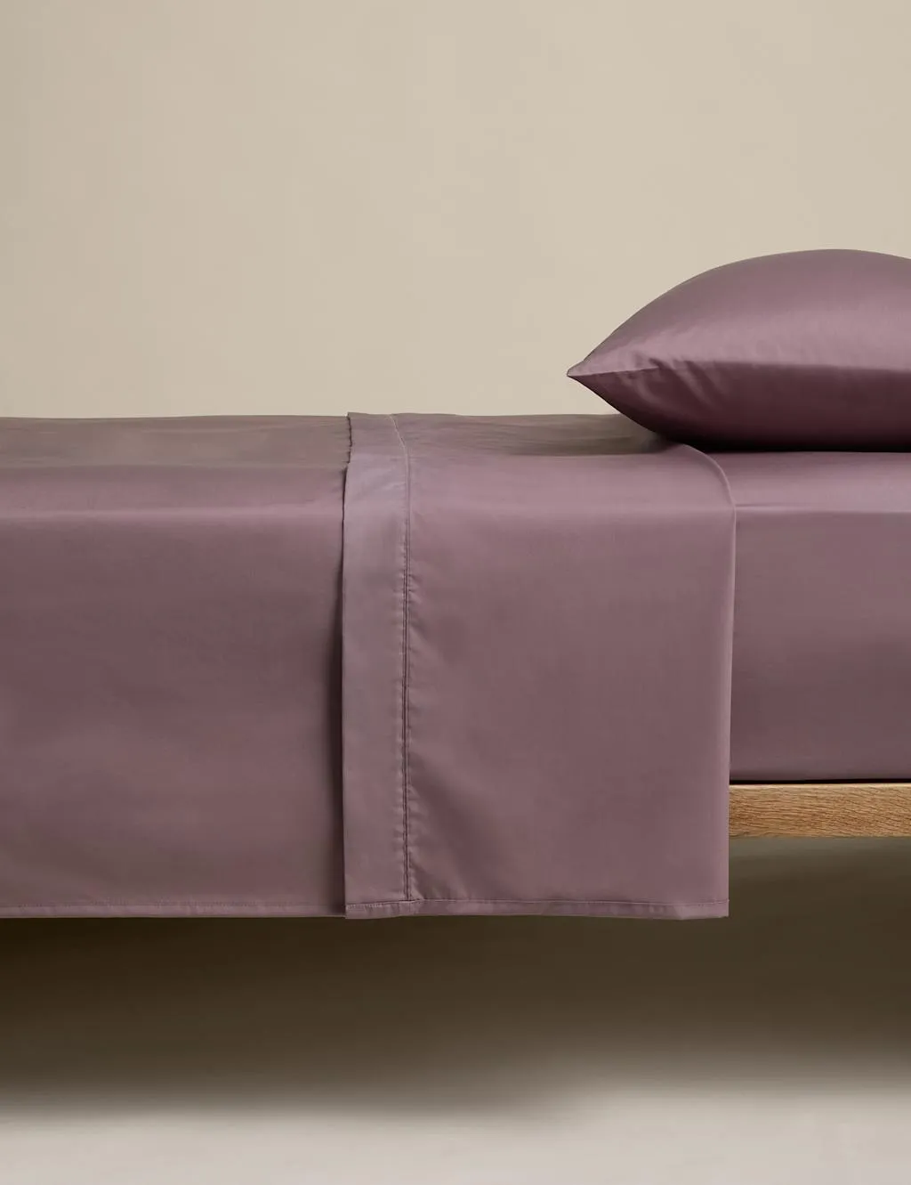 M&S Egyptian Cotton 230 Thread Count Flat Sheet Mauve